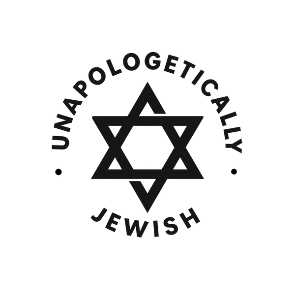 Logo with Star of David and text 'Unapologetically Jewish' on a white background